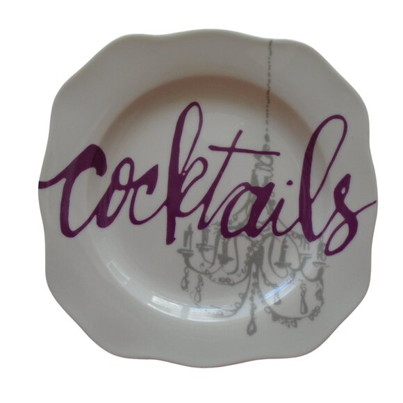 Rosanna Appetizer Canape Square Plates Set of 4 Chandelier Cocktails Design - Picture 3 of 7